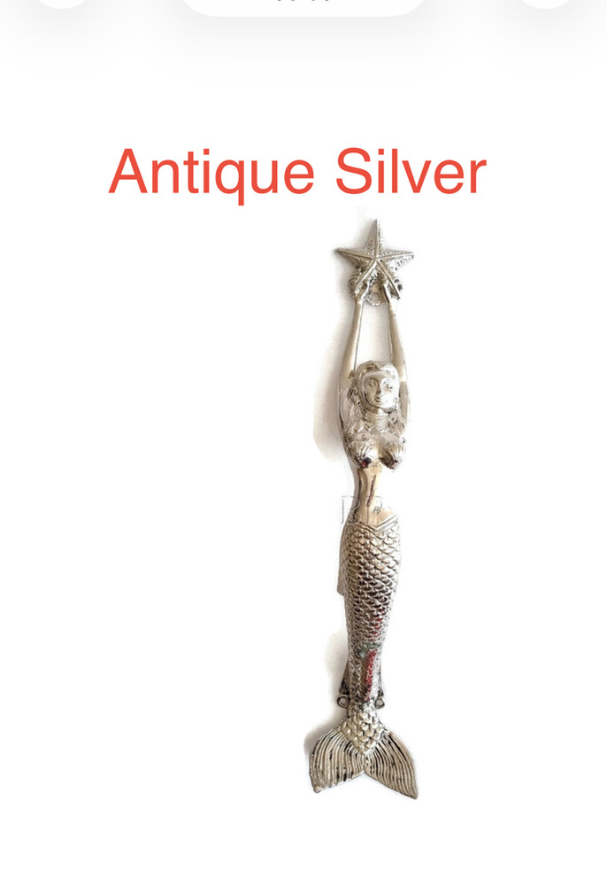 brass 15" inch Large version old style Mermaid solid hollow brass GRAB handle