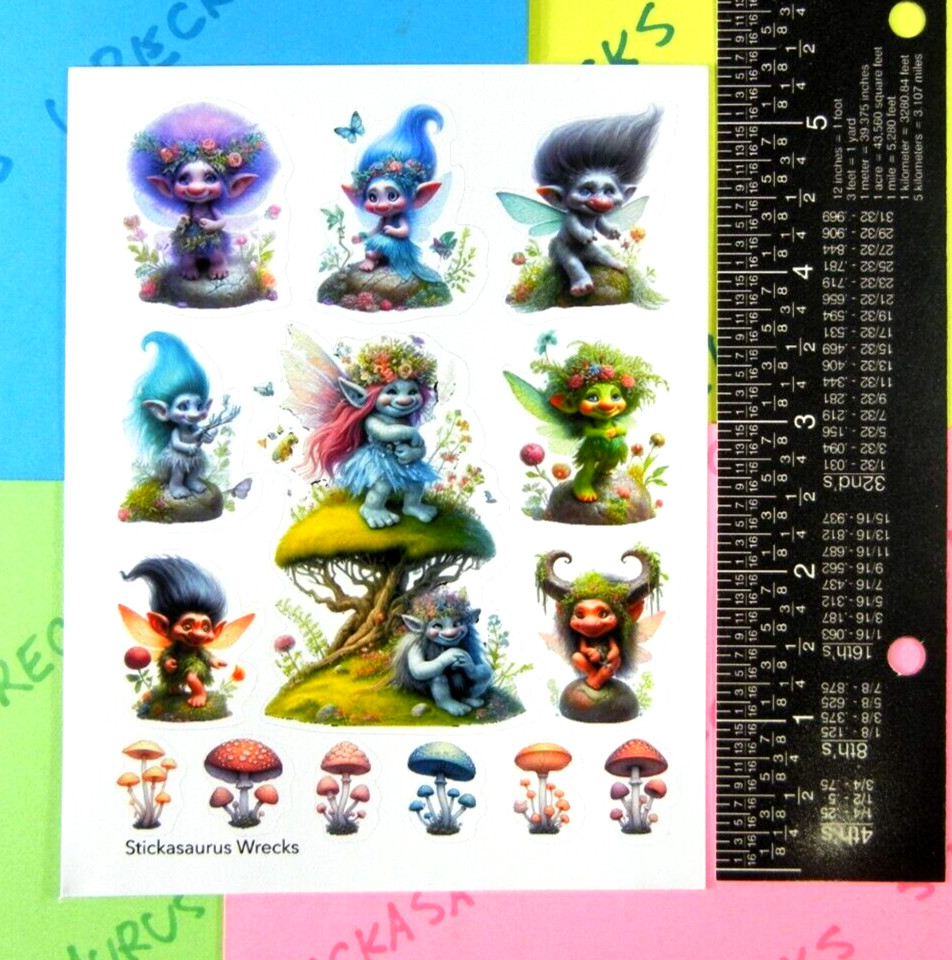 Fairy Trolls Sticker Sheet Style 1