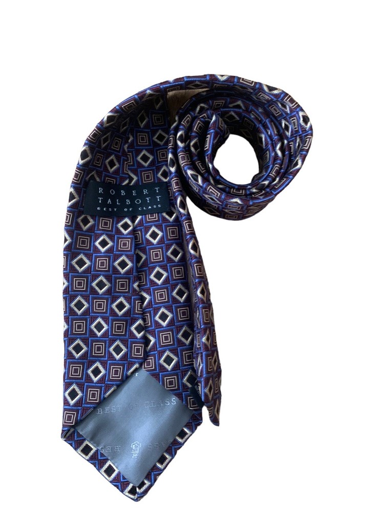 ROBERT TALBOTT BLUE TIE Geometric