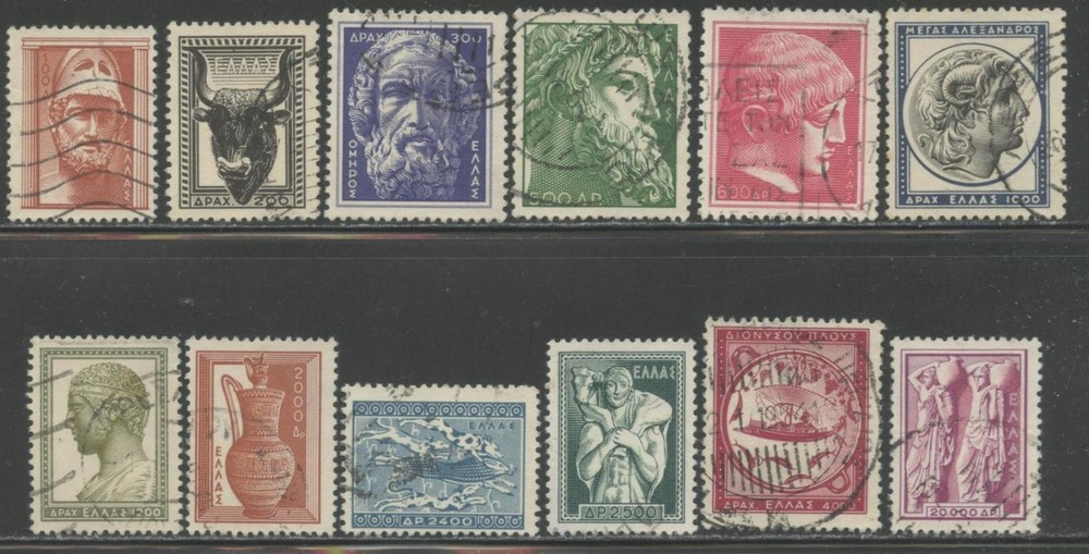 GREECE Sc#556-567 1954 Classical Complete Set Used
