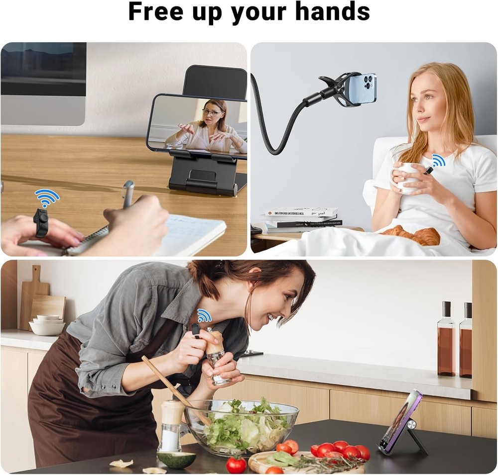 Quick Connect, New Features] Remote Scrolling Ring for Tiktok,Page Turner for...