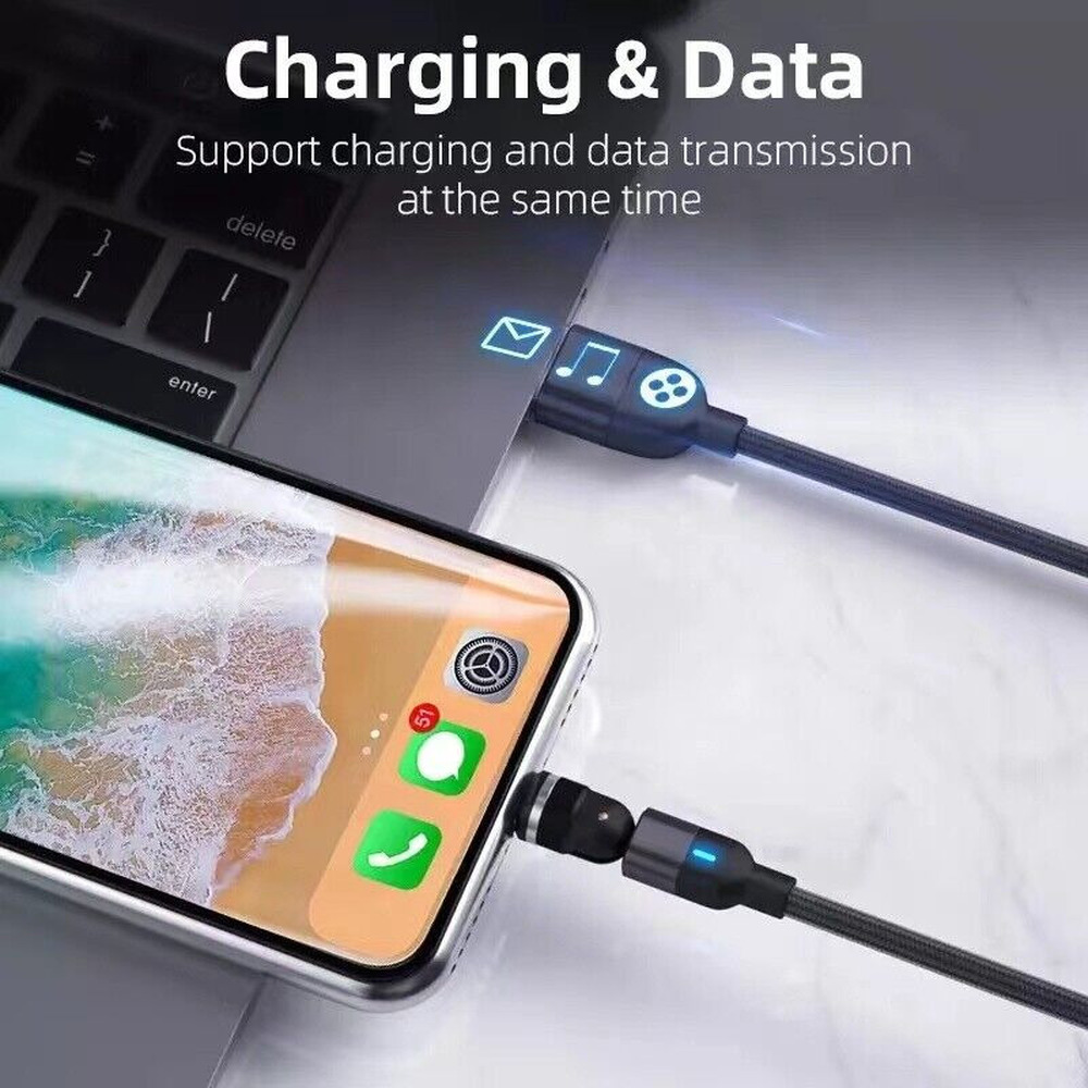 USB C Type C Magnetic Fast Charger Adapter Cable Cord For Samsung Google Android
