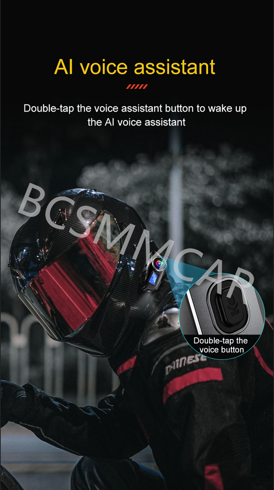 2pcs Motorcycle Intercom Helmet Bluetooth Headset LCD Display Support TF Card