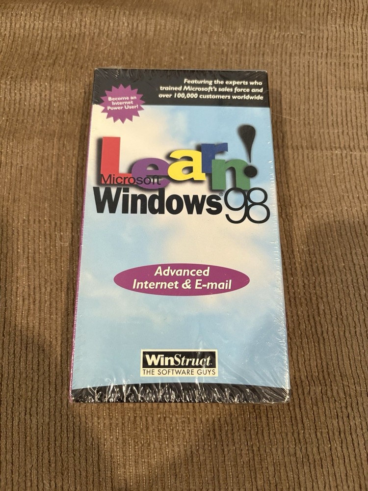 Learn Windows 98 Microsoft Advanced Internet &e-mail Sealed VHS