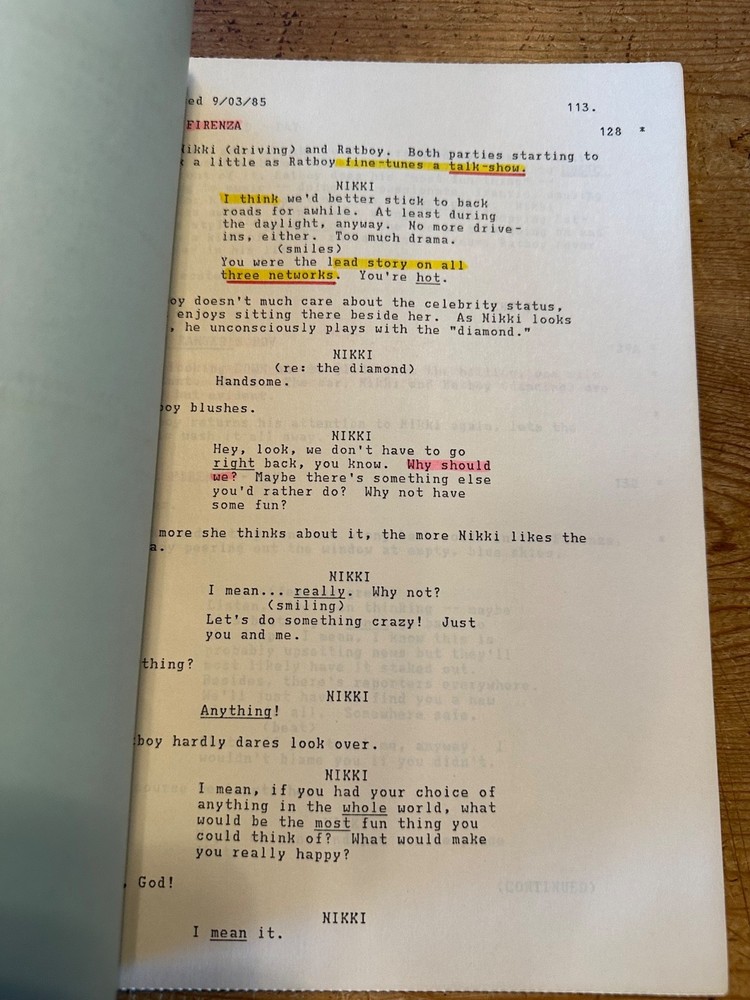 RATBOY MOVIE ORIGINAL SCREENPLAY SCRIPT