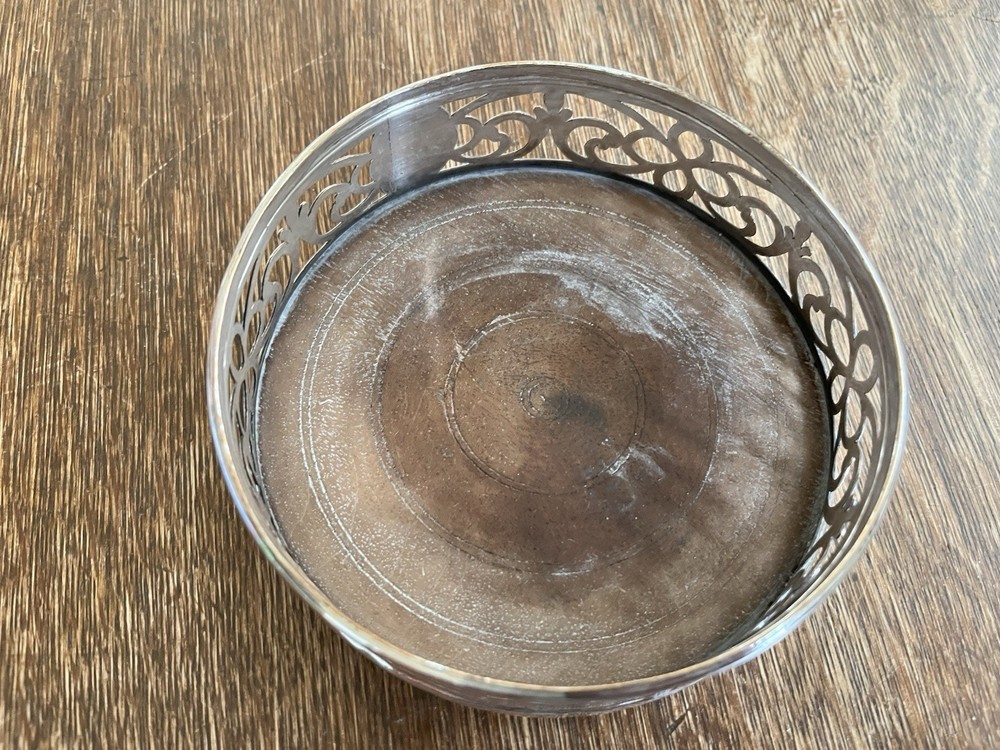 English SILVER Wine Coaster