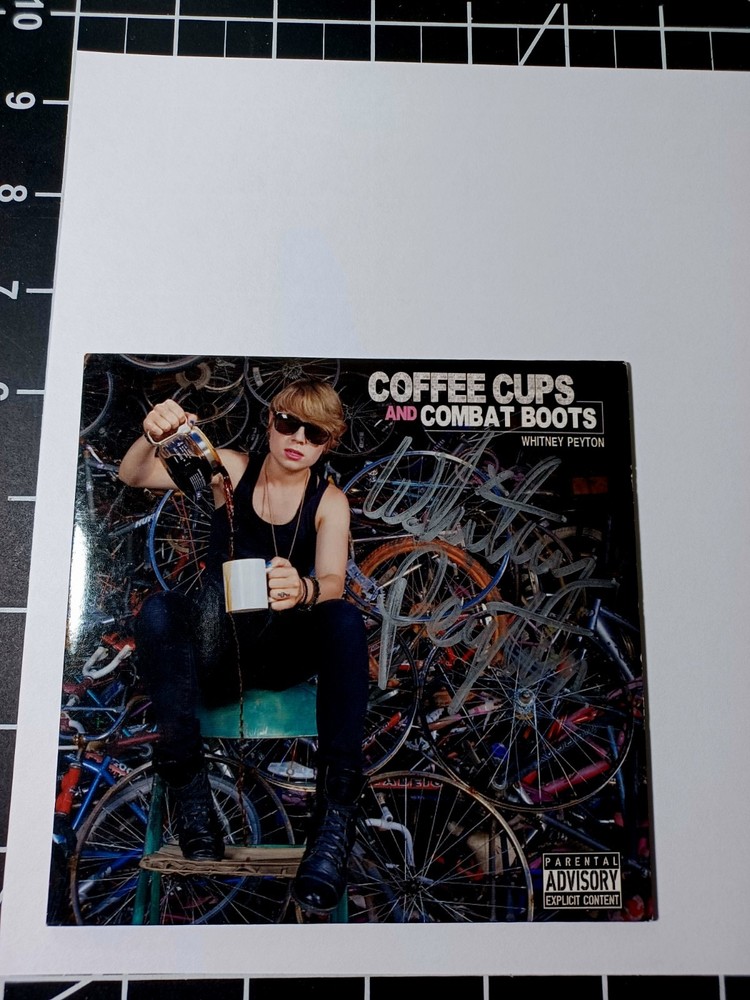 WHITNEY PEYTON COFFEE CUPS AND COMBAT BOOTS Signed CD ALPHA HOWSE Buzz Records