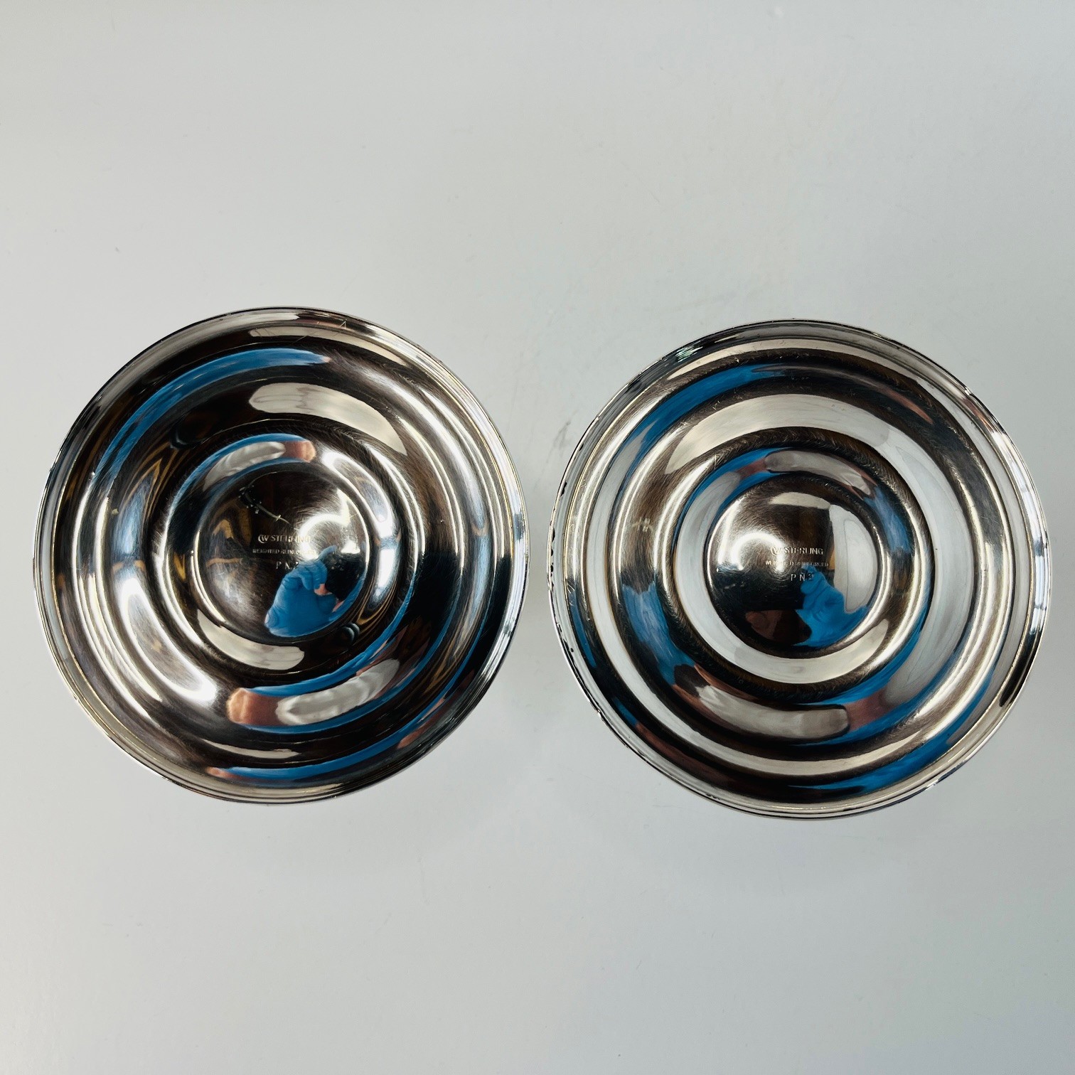 💠 Watrous Mfg. Sterling Weighted Candlesticks Pair Mid Century Classic