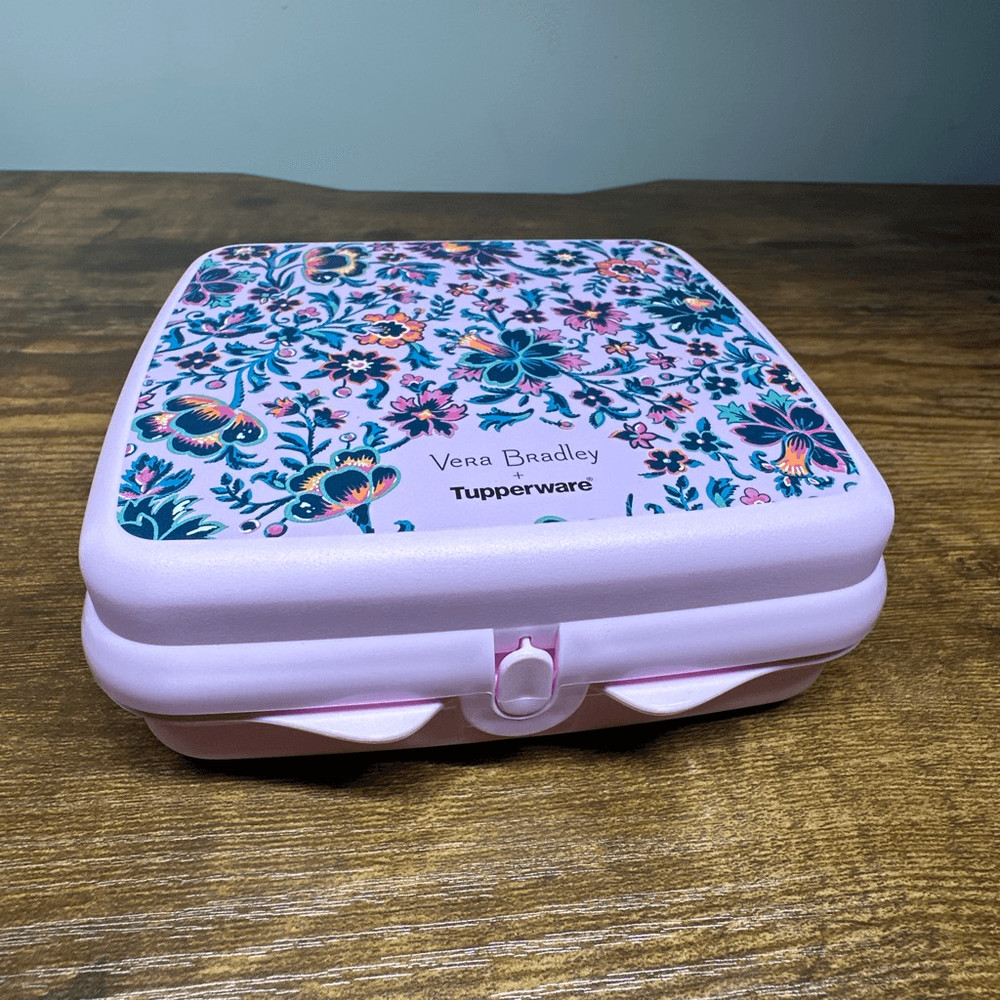 Vera Bradley Sandwich Keeper Pink Cloud Hinged Tupperware