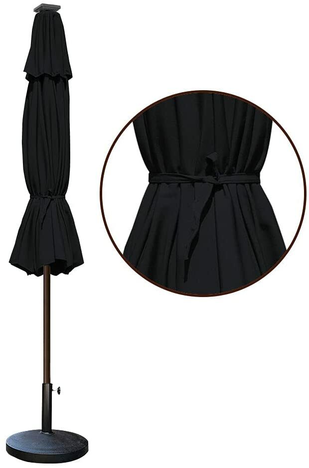 EliteShade USA Umbrella Solar 9ft Market Umbrella with 80 LED Lights