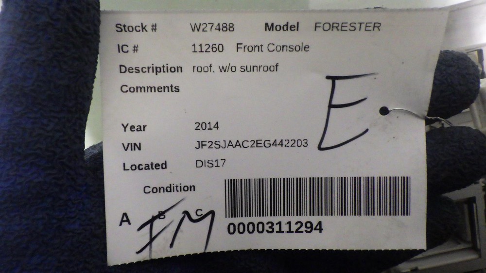 14 SUBARU FORESTER Front Console roof