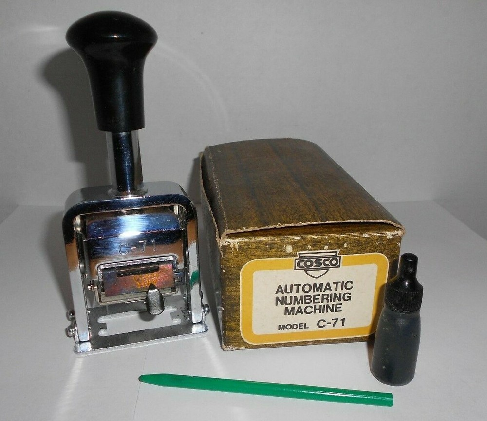 Cosco Automatic Numbering Machine Model C-71 w/Box