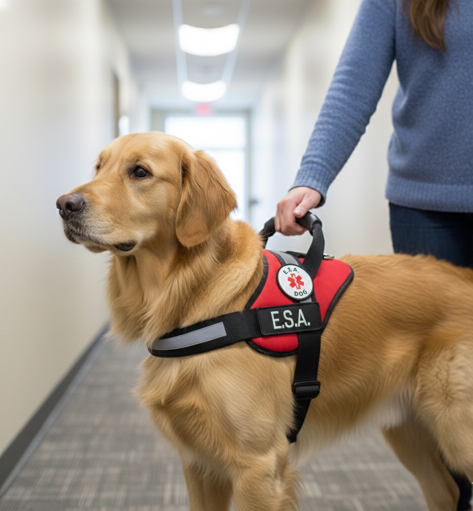 Support Dog Harness ESA Vest Emotional Support Animal No Pull Handle +10 Cards