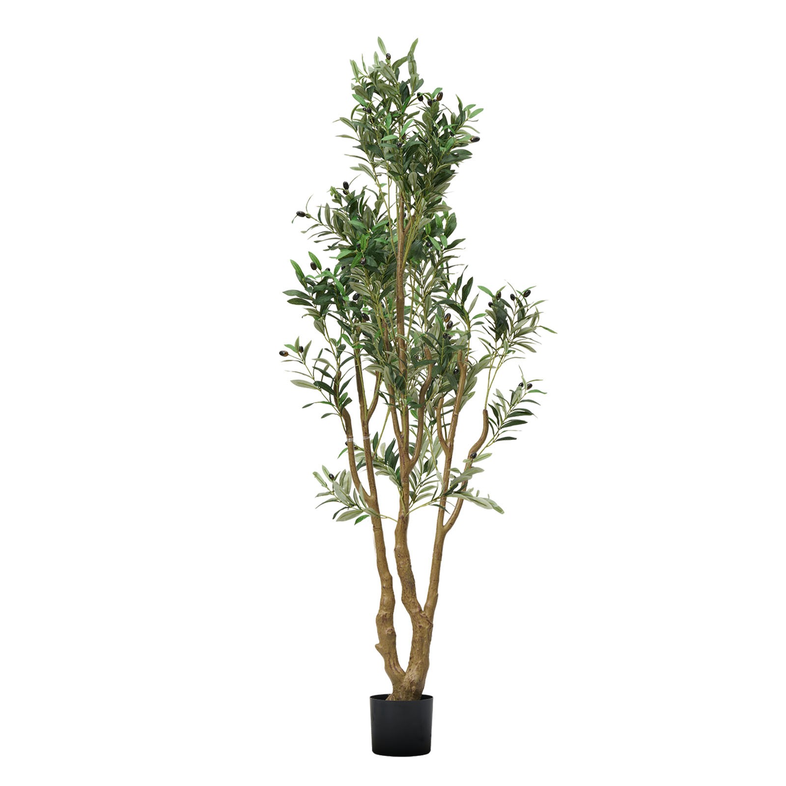 Uimoso 6FT Artificial Olive Tree Tall Fake Plant with Black Pot Home Office
