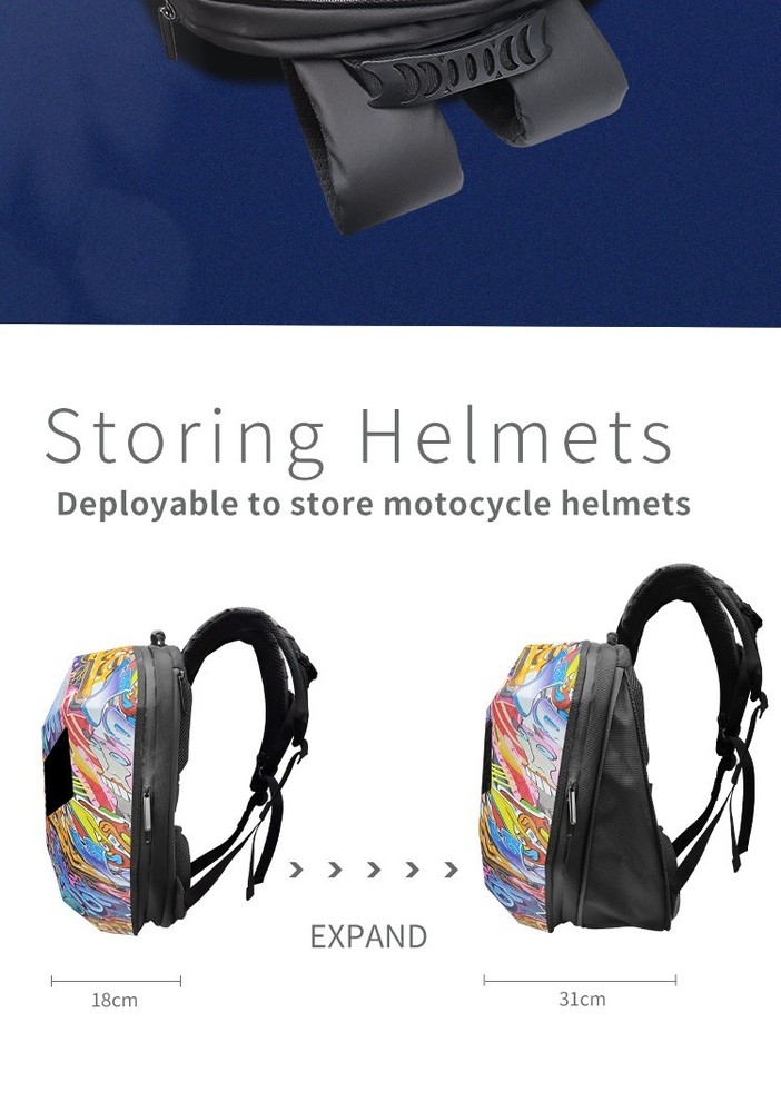 Animated Eyes LED Backpack - Programmable Moving Display, Cool Gamer Rucksack
