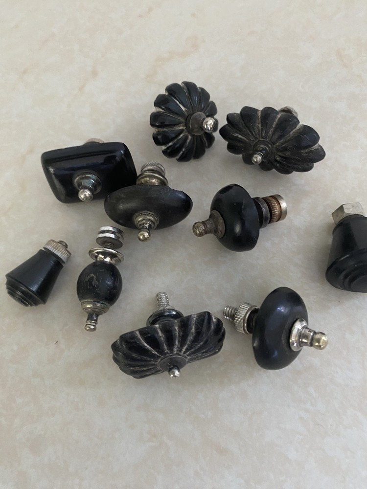 10 Victorian silver plate Bakelite Old Pewter Tea pot lid Knobs Top finials Knob