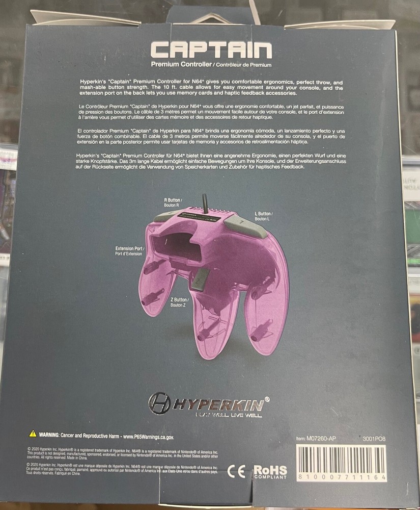 Hyperkin Captain Premium Controller For N64 - Purple