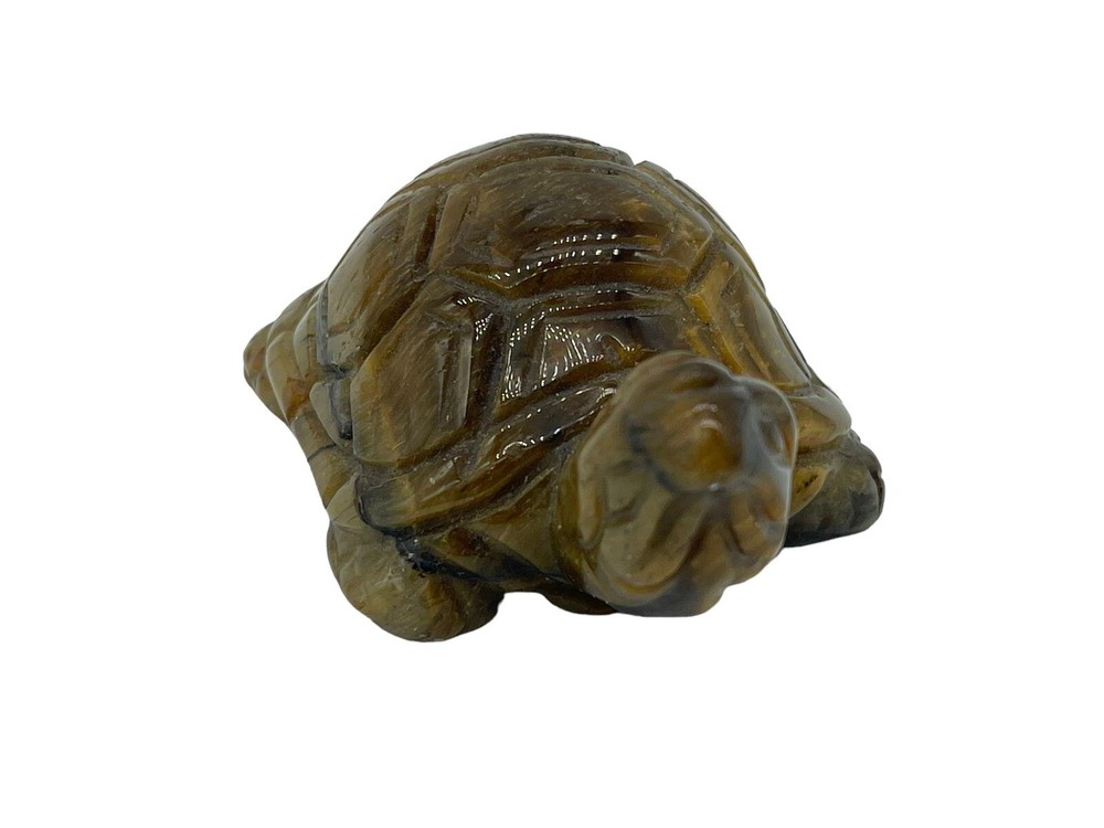 Stone Turtle Figurine Tortoise Shell Miniature Brown Abstract Art