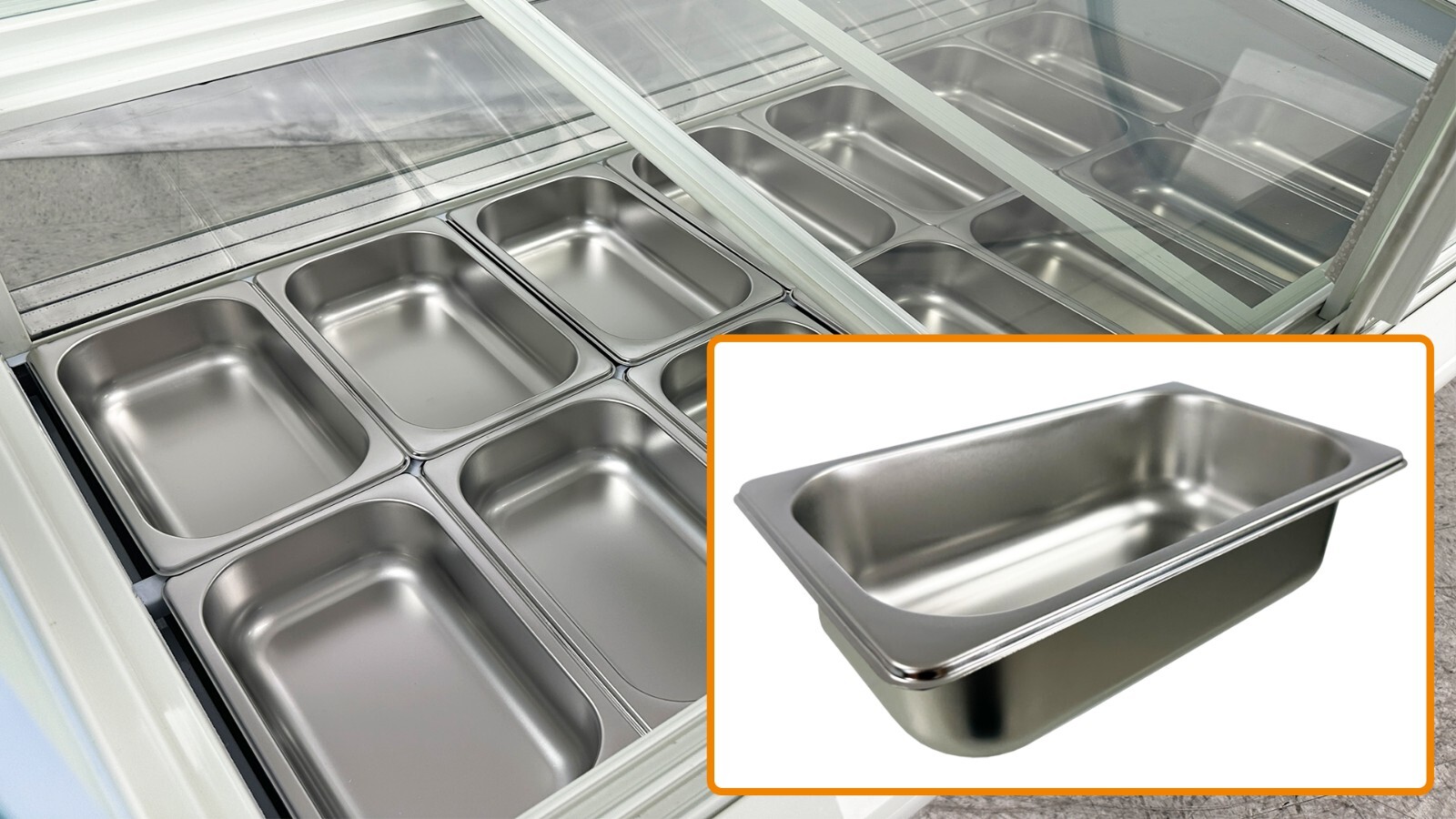 14 Pan Ice Cream Gelato Freezer Display Case 53"