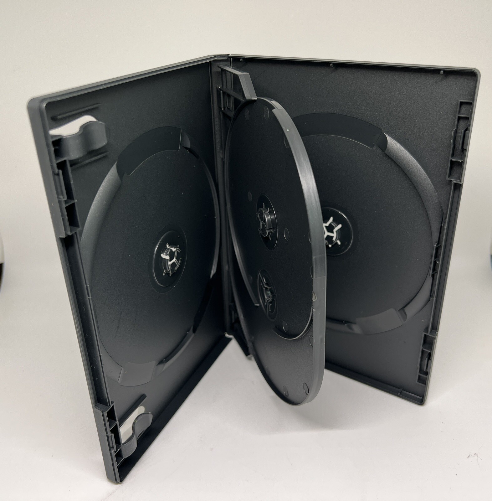 2 PCS New Top Quality Black 14mm QUAD (4) Disc DVD Case, Flip Tray,  DB14-4B