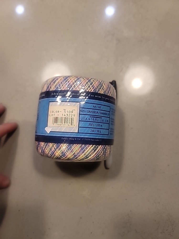 DMC Traditions 100% Mercerized Crochet Cotton – Multicolor Variegated Thread
