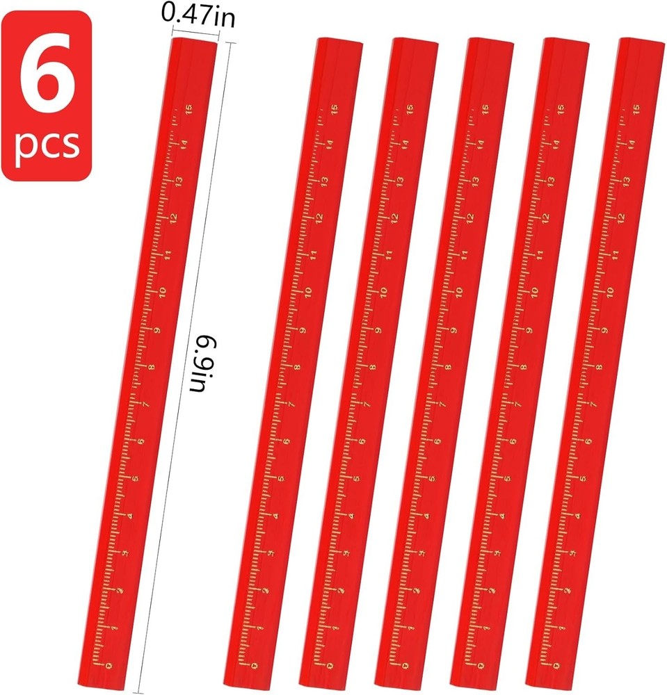 Carpenter Pencils 6 Pack Flat Graphite Woodworking Marking