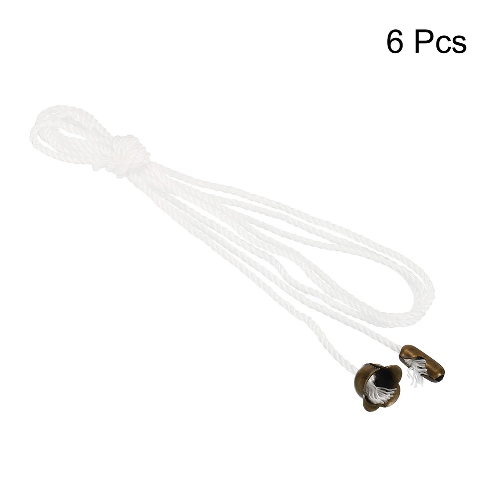 6pcs Pull Cord for Ceiling Switch Pull Cord String Chain Extension White Bronze
