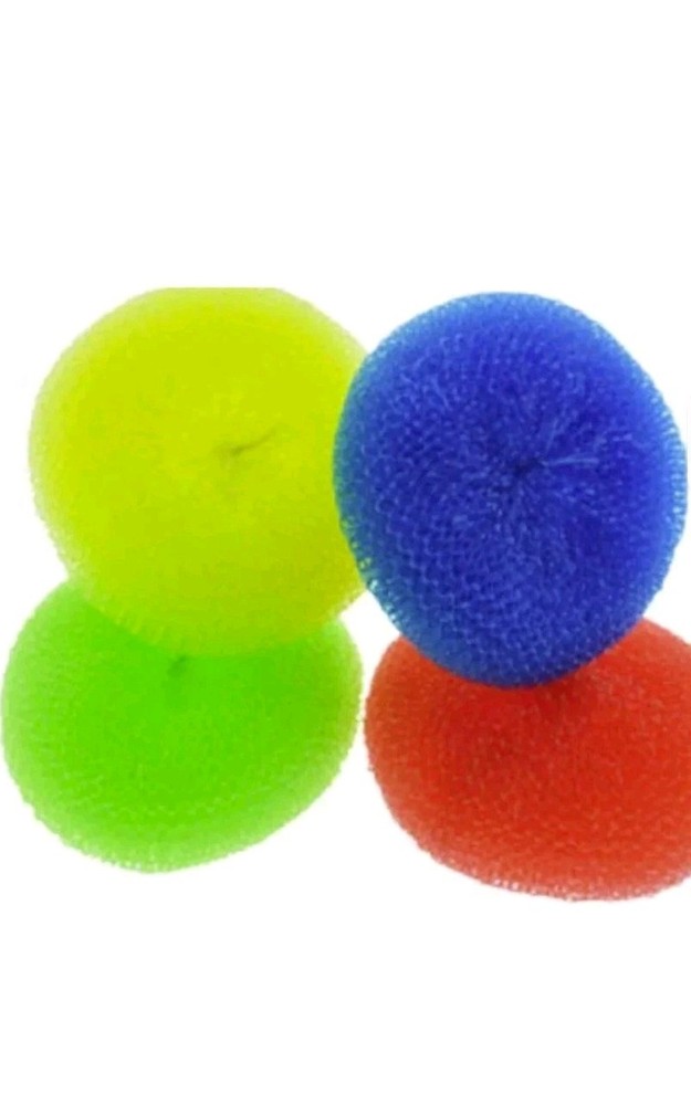 7 Pieces Circle Plastic Mesh Kitchen Scourer, Dish Pot Scrubber