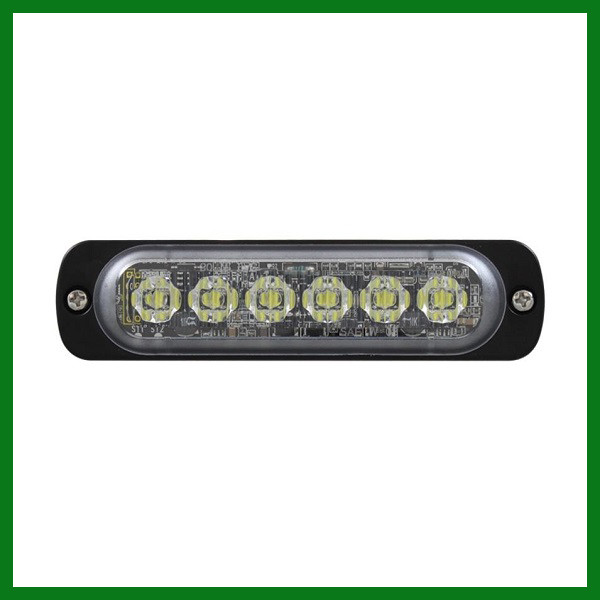 High Power 6 LED 3/8" Super Thin Amber Clear Lens Strobe Warning Surface Mount