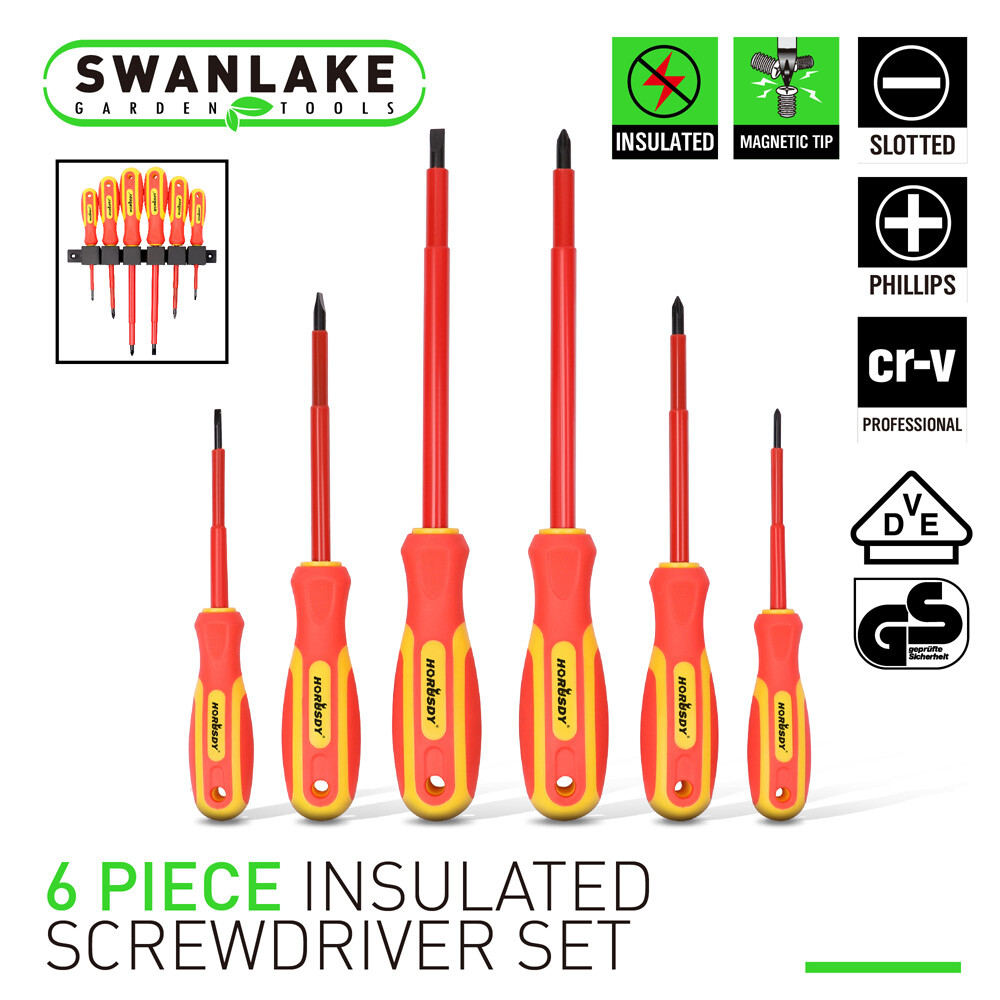 6pc Electrician's Insulated Magnetic Electrical Hand Screwdriver Tool Set New