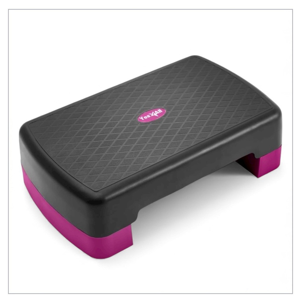 Aerobic Exercise Step Platform – Adjustable from 3" to 5.1", 2 Risers