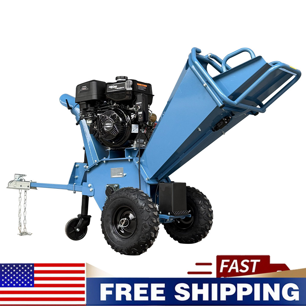 420cc 15hp Gas Powered E-start 5'' Wood Chipper With Towbar USA STOCK FREE SHIP