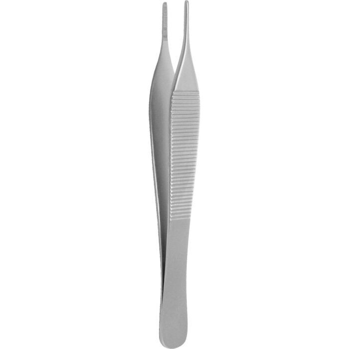 Adson Dressing Forceps, 5.5", Straight, Standard, Serrated Tips, Premium