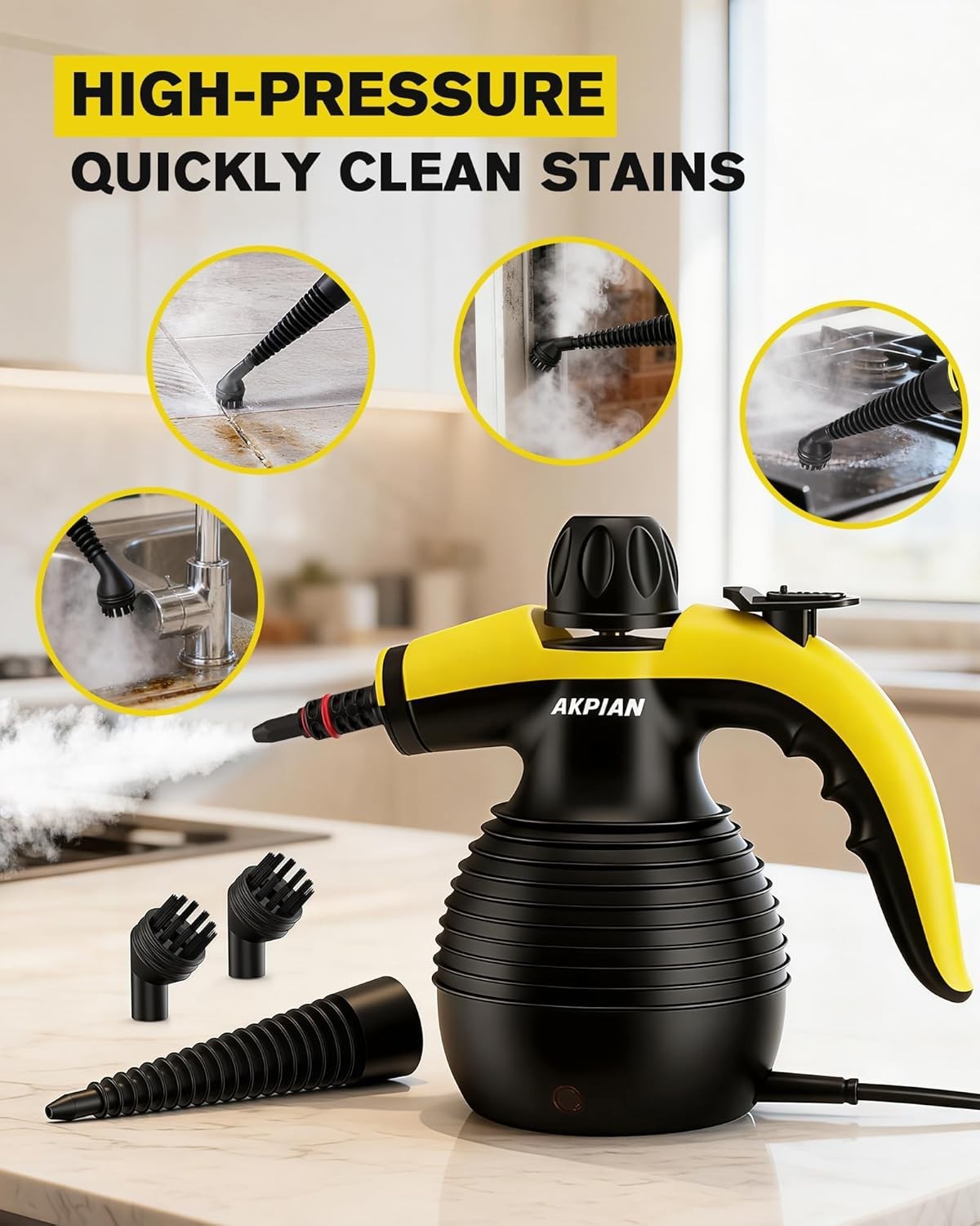 Handheld Steam Cleaner, Steamer for Cleaning, Multipurpose Portable Steam Cleane