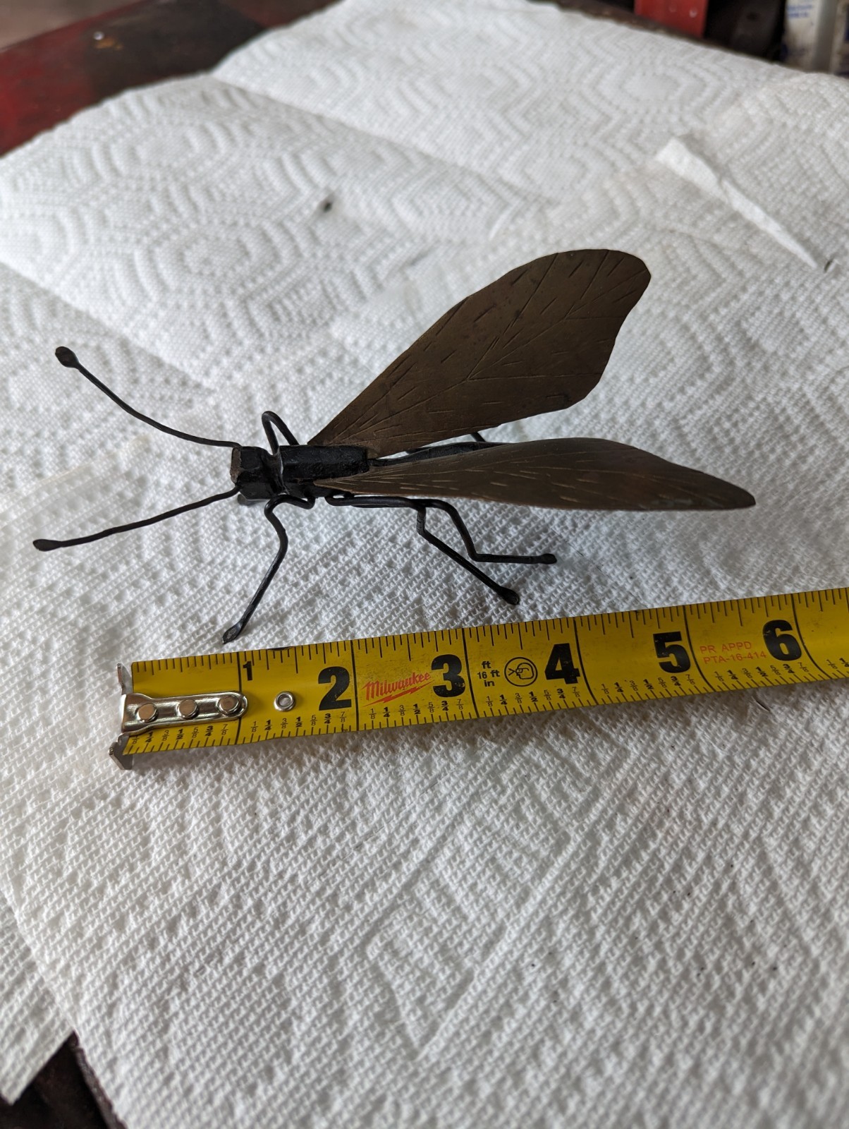 Japanese Okimono Vintage Brass Iron Insect Sculpture Bee 5"