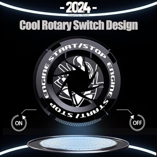 Rotary Push Start Button Cover, Dedpool Car Accessories B-Deadpool-Black