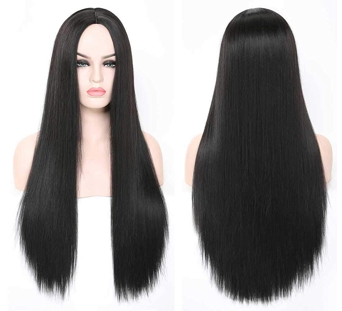 Long Straight Black Wig Synthetic Natural Long Black Full Wigs for Women 26in US