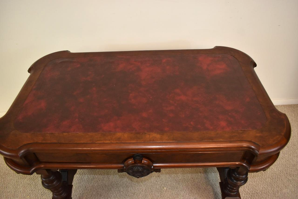 Victorian Walnut Library Table Belter Style