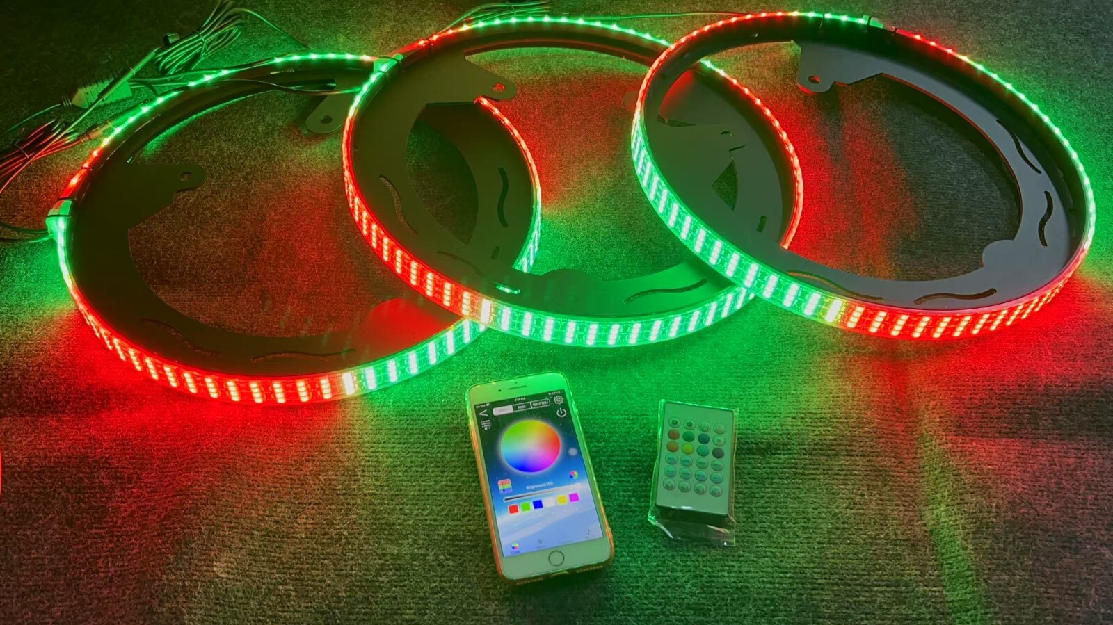 Four Rolls Quad Row 3PCS CHASING Wheel Lights for Slingshot 2015-2025 APP+Remote