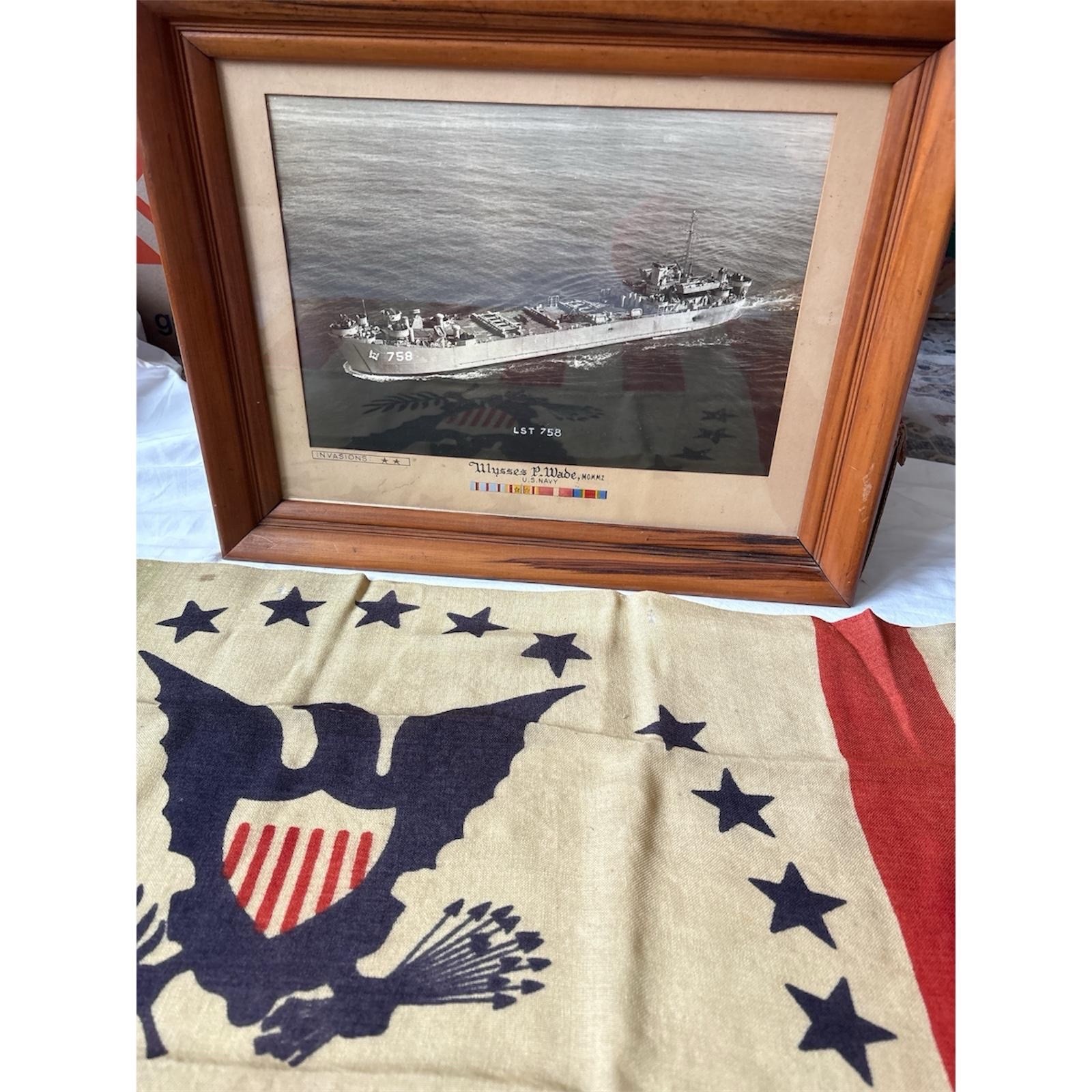 Authentic WWII American USA Coast Guard Wool Ensign with Provenance -World War