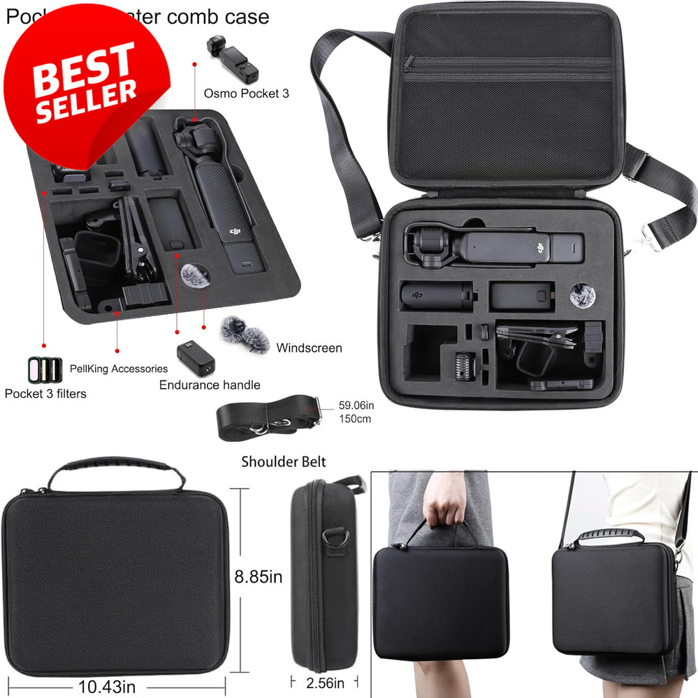 DJI Osmo Pocket 3 Accessories Kit Case Tripod Mount Strap Screen Protector - US