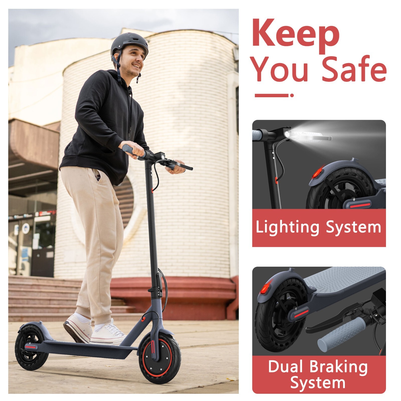 Ladped LP80 ADULT ELECTRIC SCOOTER 350W LONG RANGE 30KM HIGH SPEED 19MPH 10.5AH
