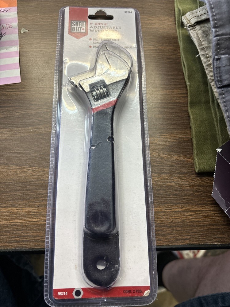 Sure Built 6” & 8” Adjustable Wrenches With Vinyl Grip Handles