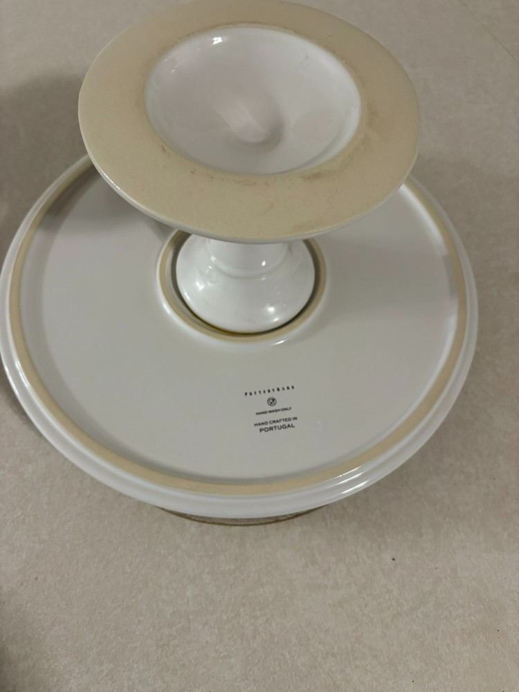 Pottery Barn forest Gnome cake stand
