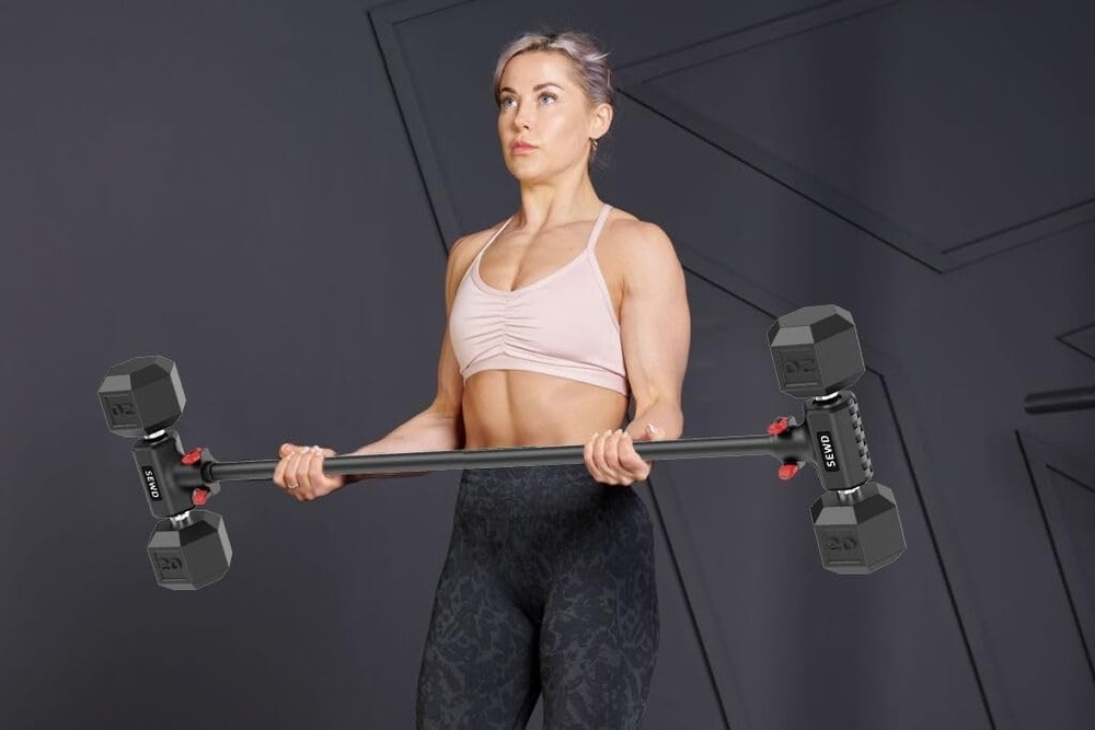 Dumbbell Converter Set – Transform Dumbbells into Barbell Set Adjustable 220LB
