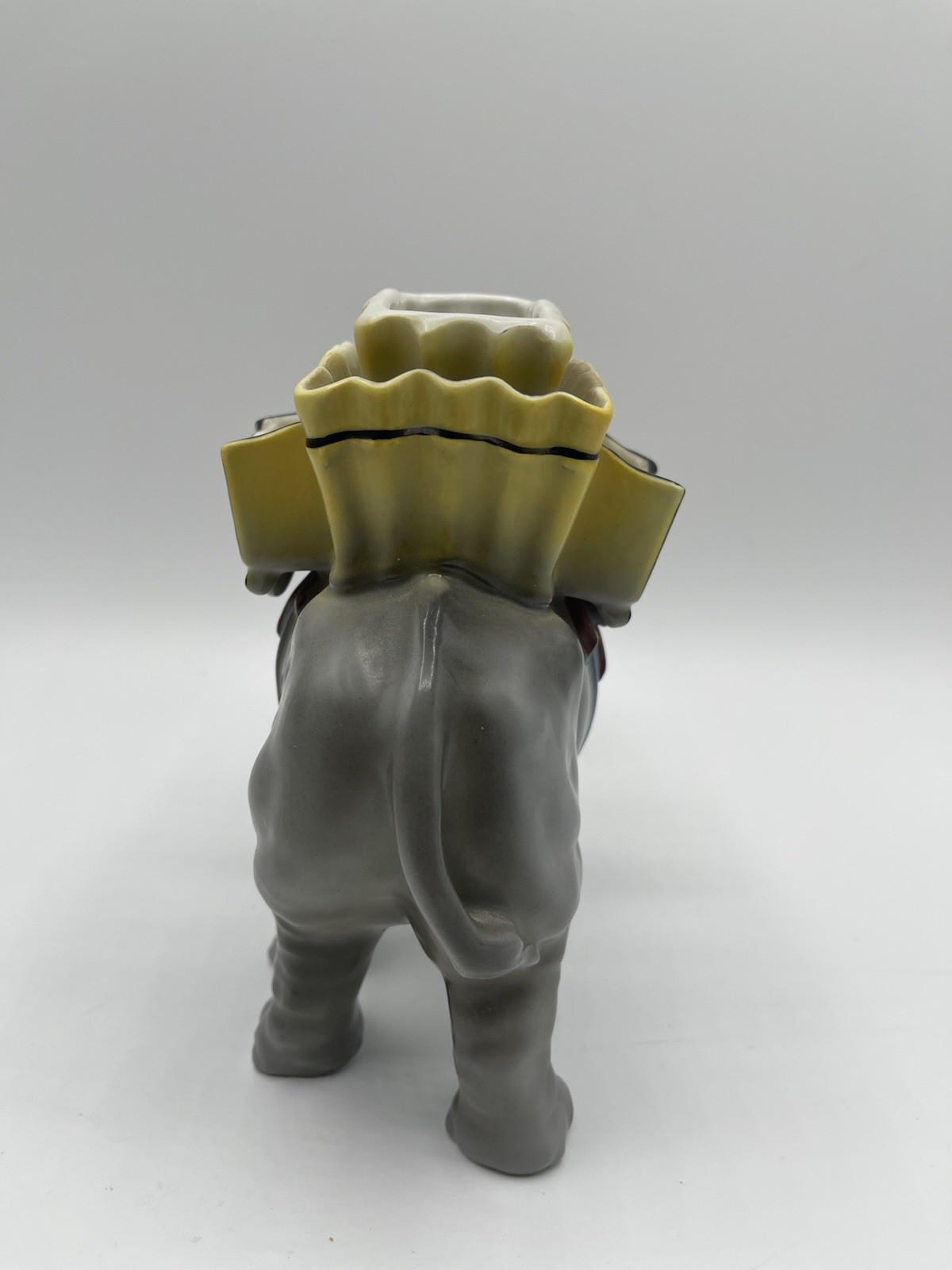 VTG MCM Elephant Handpainted Porcelain Cigarette Holder Figurine Bavaria Germany