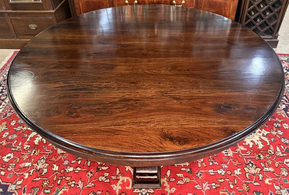 Vintage 60" Round Table Solid Hardwood Barley Twist Dining & Entry Table
