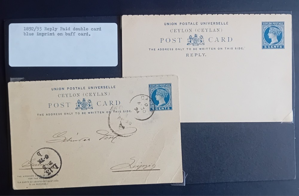 Ceylon 1892-3 Post Card #C60