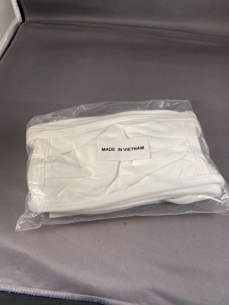 NEW! Bright White 5 Facemasks Reusable, Washable Unbranded