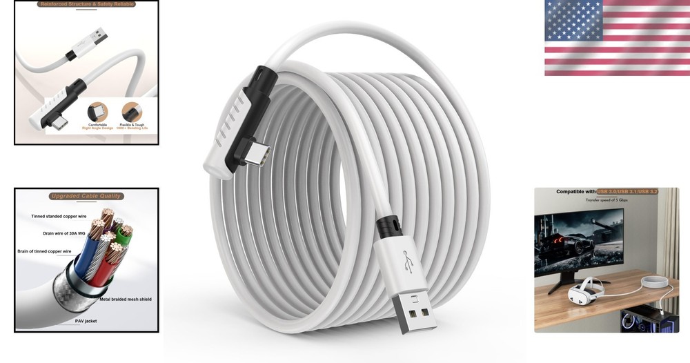 Fast Data Transfer Link Cable 16FT for Oculus Quest 3S & Steam VR Experience